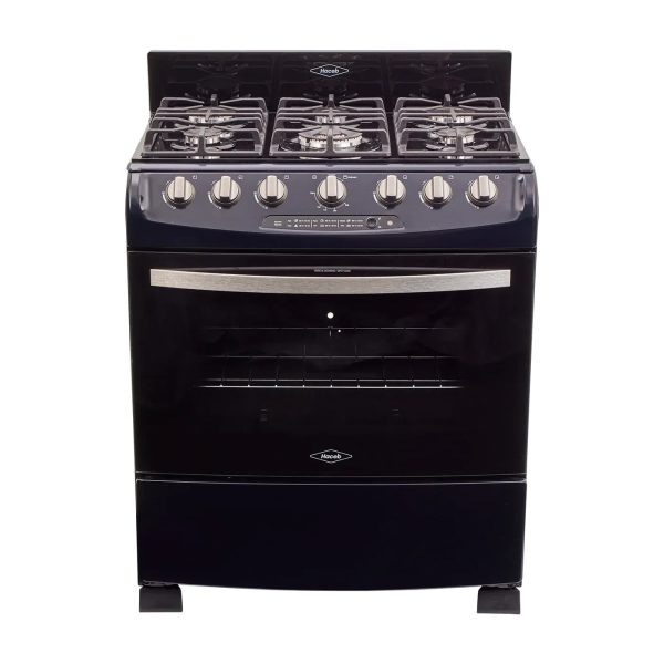 Haceb 6-Burner Gas Range with Blue Glass Top